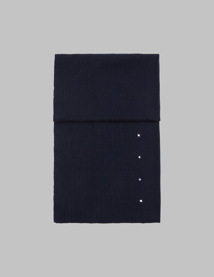 Navy Multi Texture Cashmere Scarf