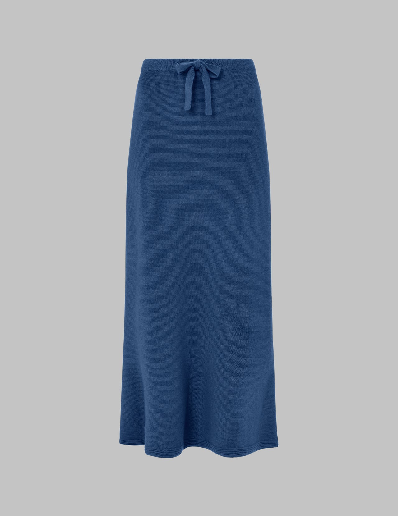  Prussian Blue Flared Hem Cashmere Maxi Skirt | Varana 
