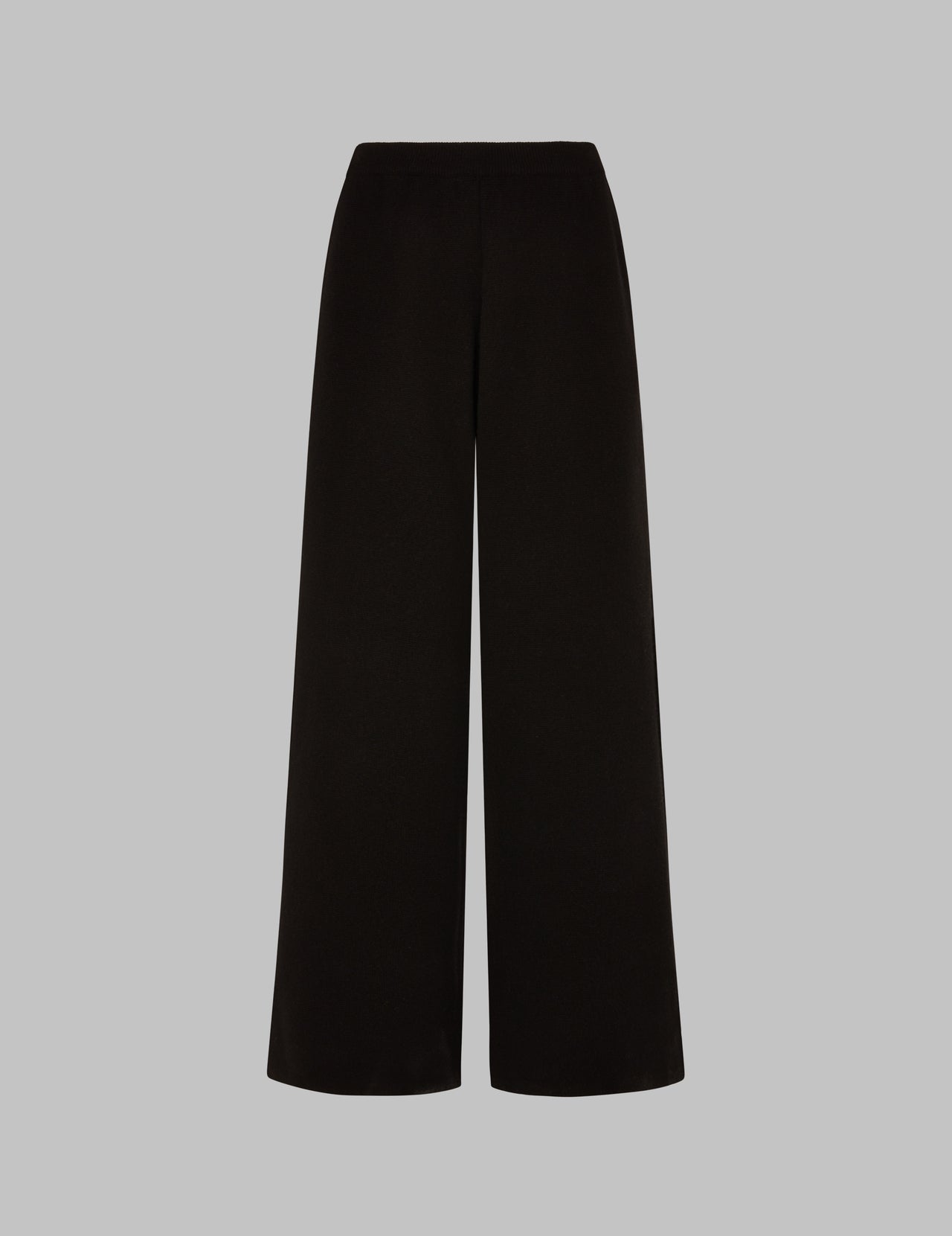  Black Cropped Cashmere Straight Leg Trousers 