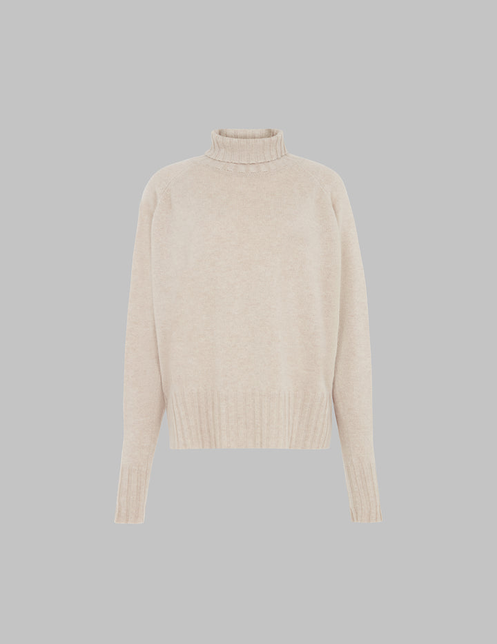 Wheat Roll Neck Cashmere Sweater