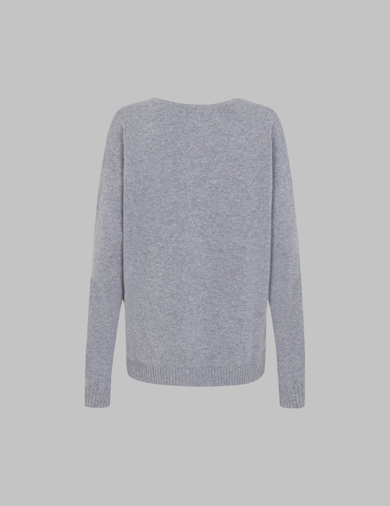  Grey V Neck Cashmere Sweater 
