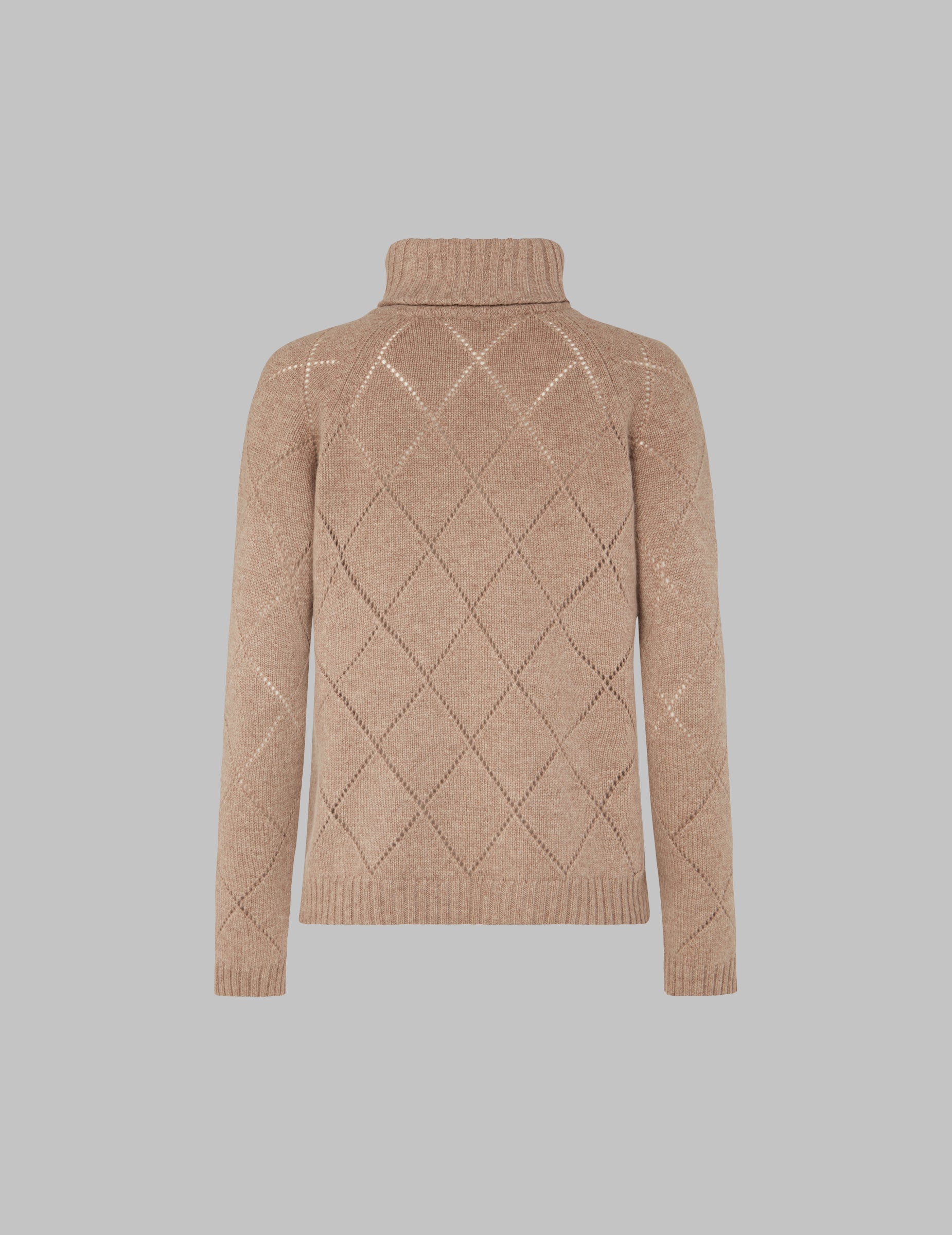Toast Cashmere Roll Neck Argyle Sweater | Designer Sweater