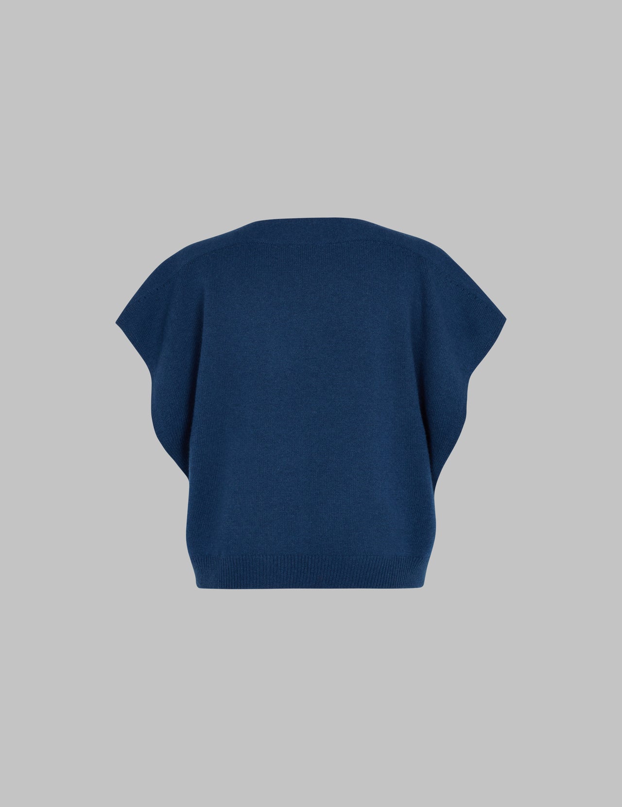  Prussian Blue Cashmere Boat Neck Top  