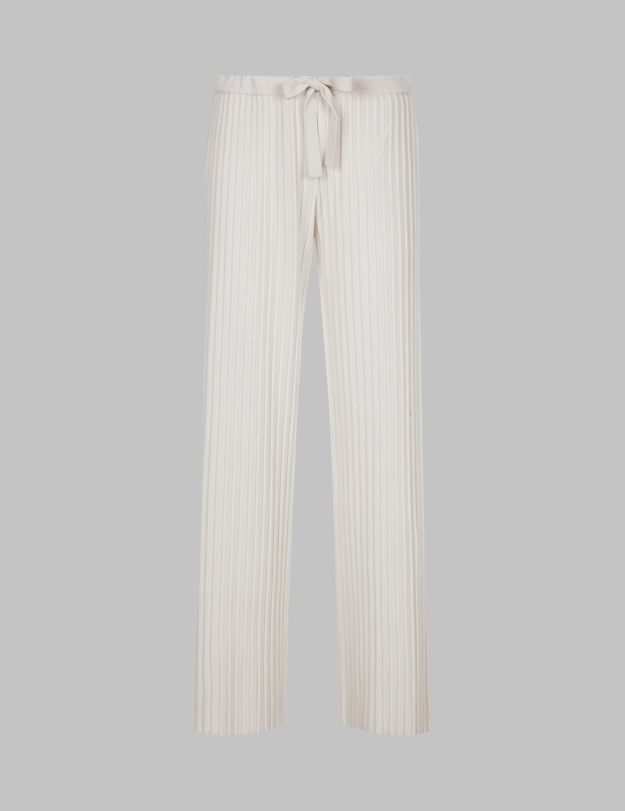  Chalk Pleated Cashmere Drawstring Trousers | Varana 