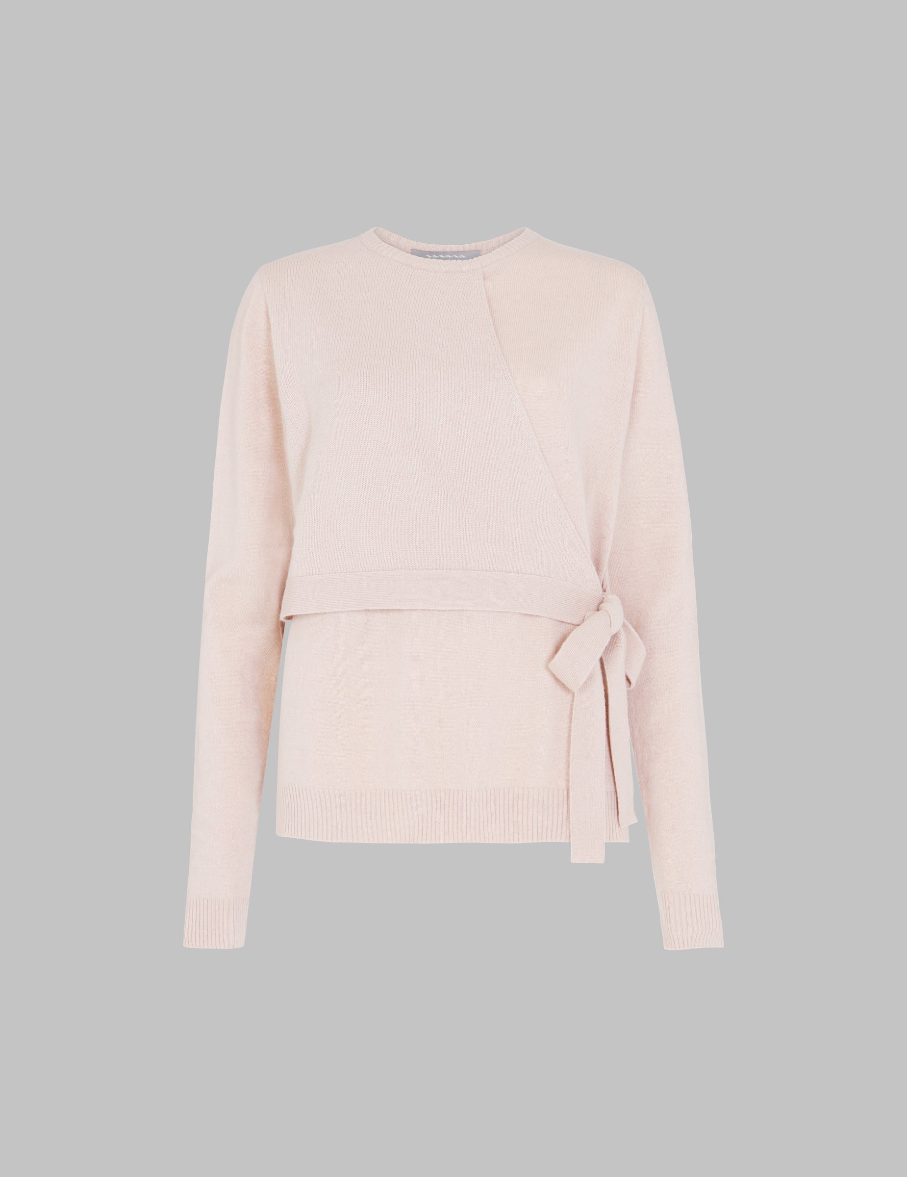 Blush Front Wrap Cashmere Sweater Pink Cashmere Sweater