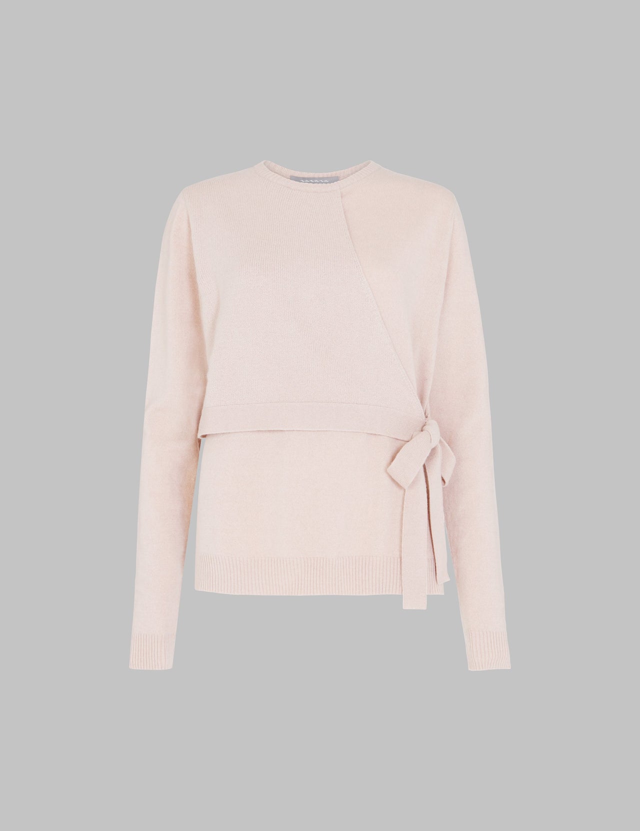  Blush Front Wrap Cashmere Sweater | Varana 