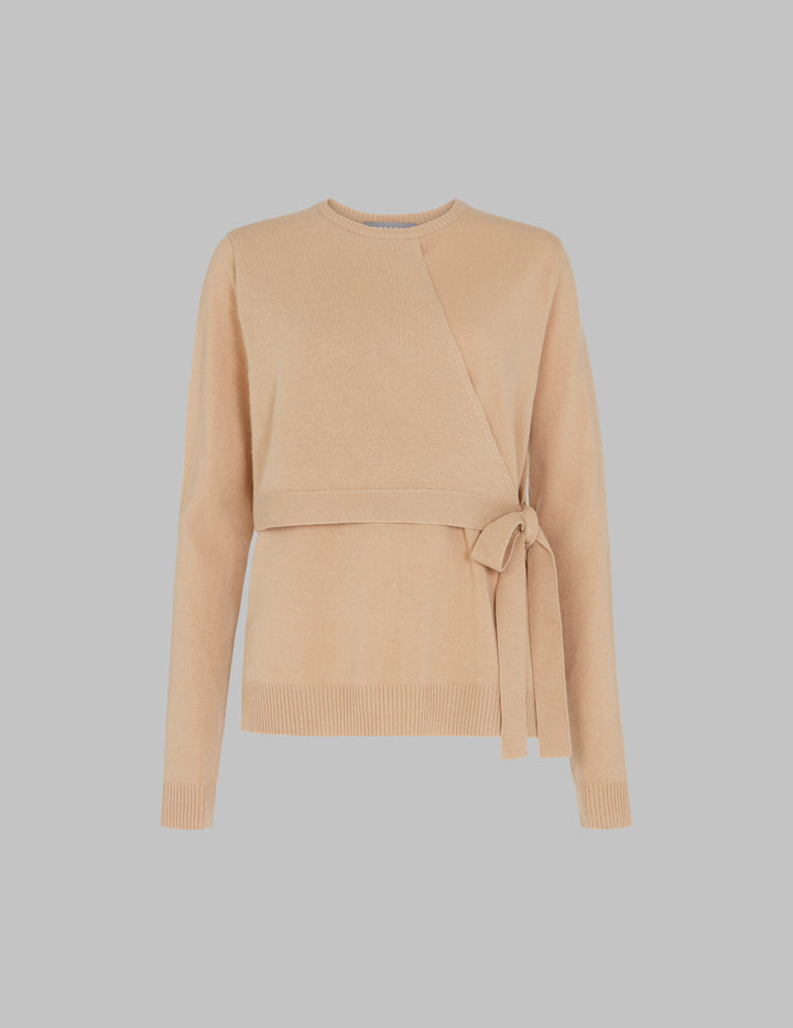 Honey Front Wrap Cashmere Sweater