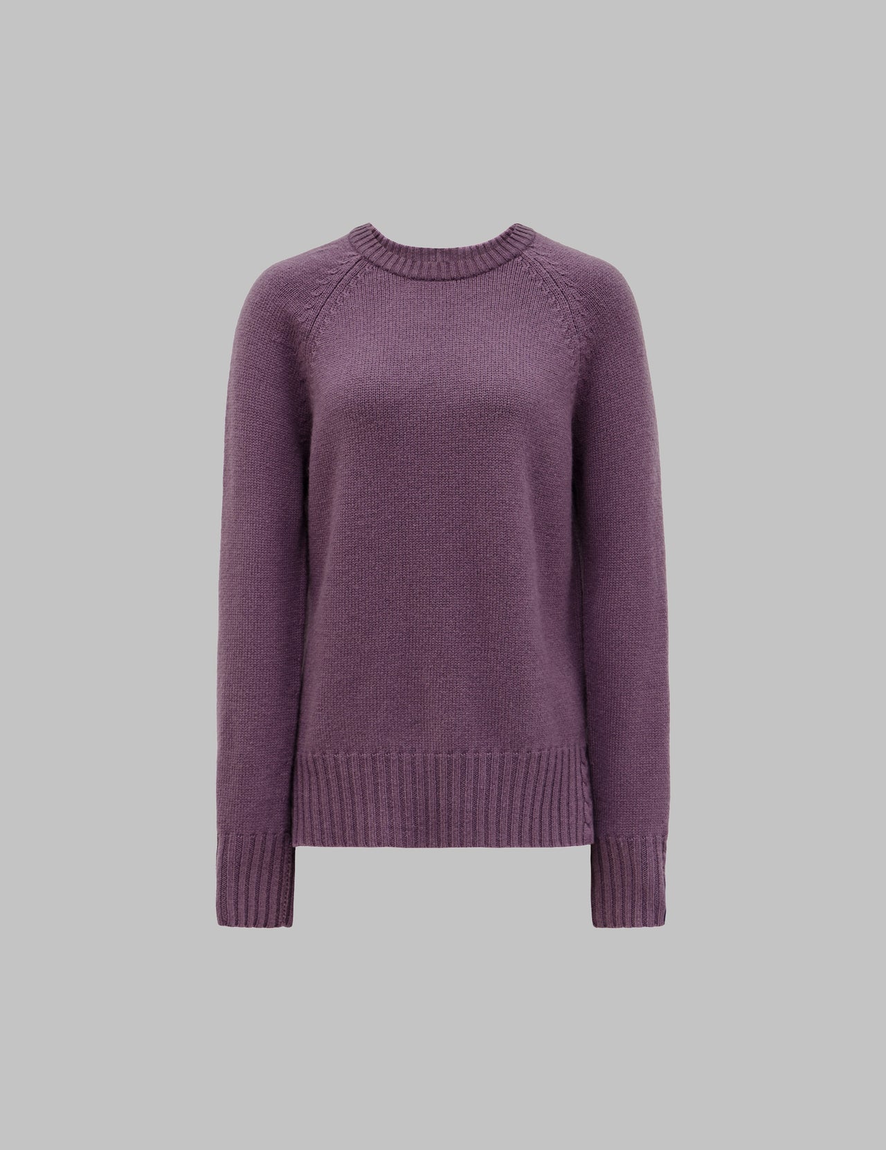  Purple Crew Neck Cashmere Sweater | Varana 