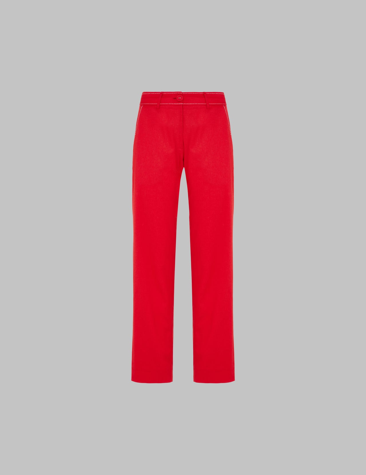  Red Varca Straight Leg Trousers | Varana 