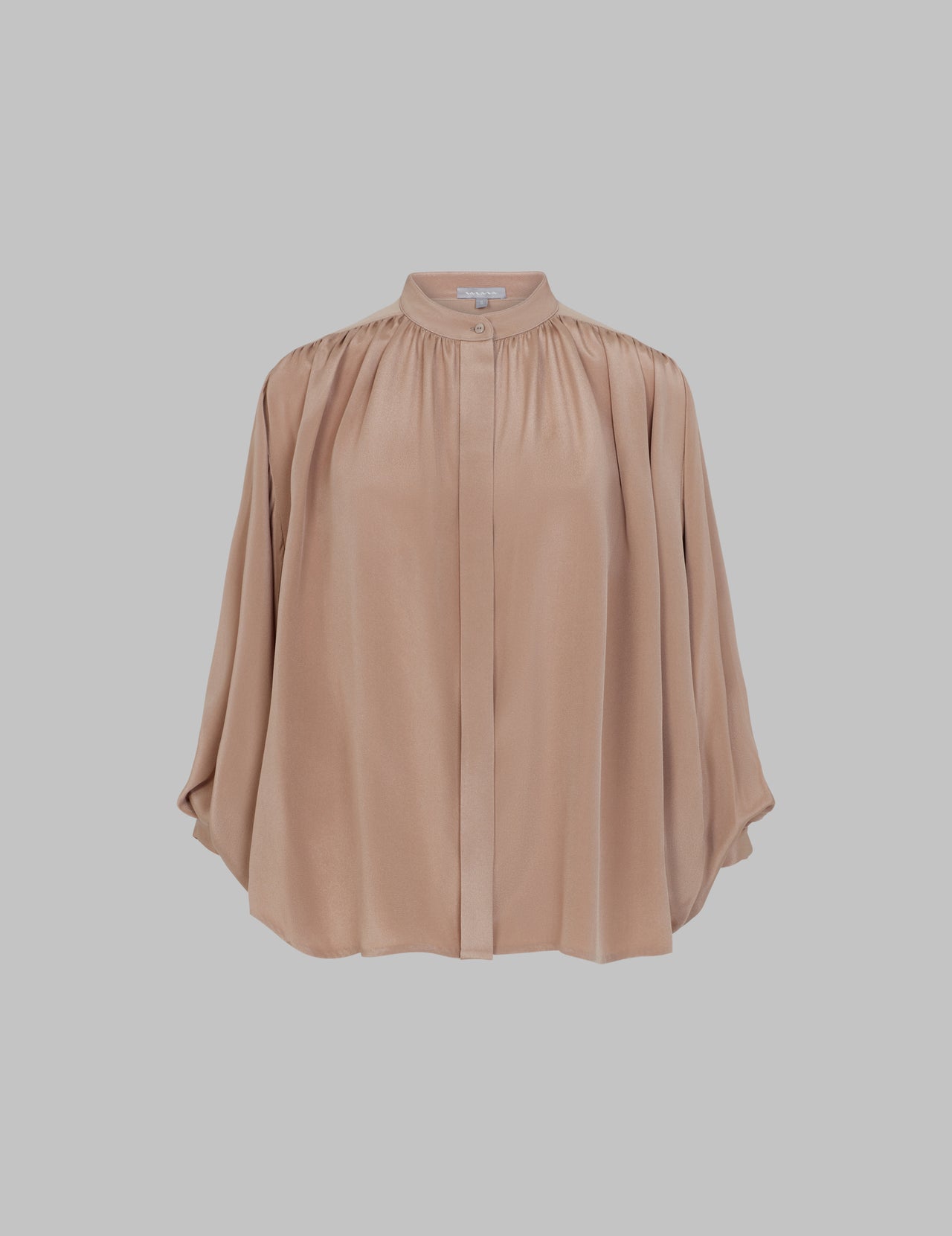  Sand Silk Gathered Sleeve Marilyn Blouse | Varana 