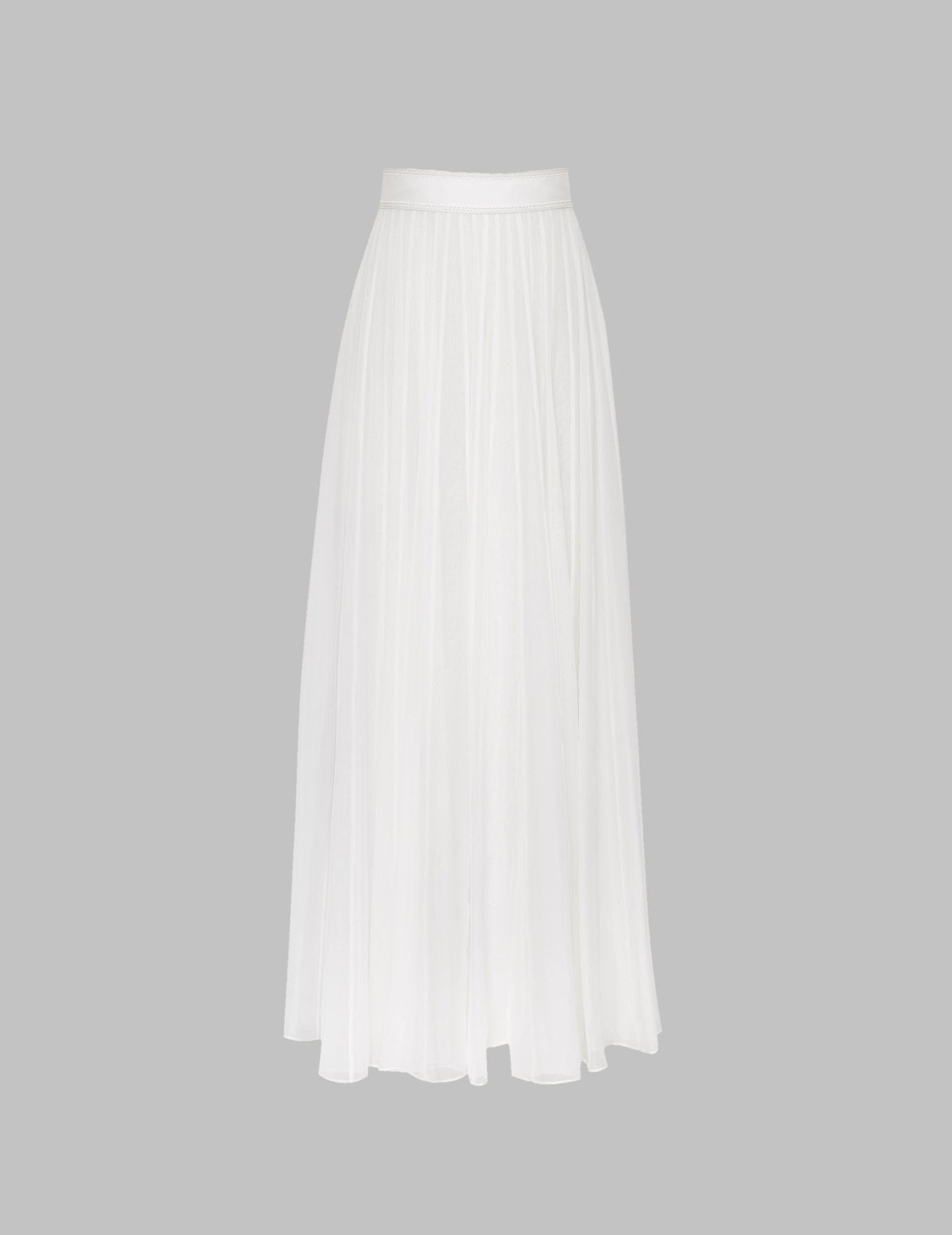  White Silk Chiffon Panel Apsara Maxi Skirt | Varana 