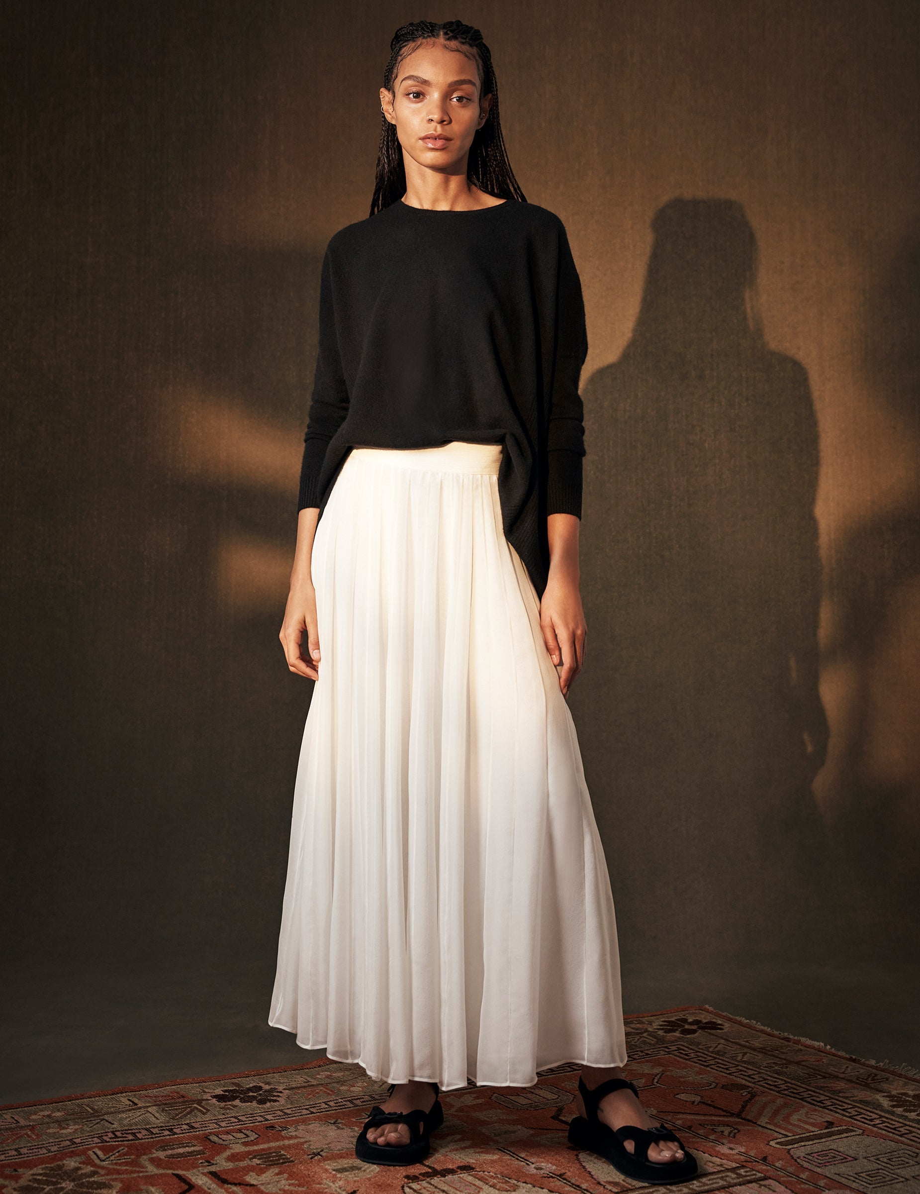 Silk chiffon maxi outlet skirt