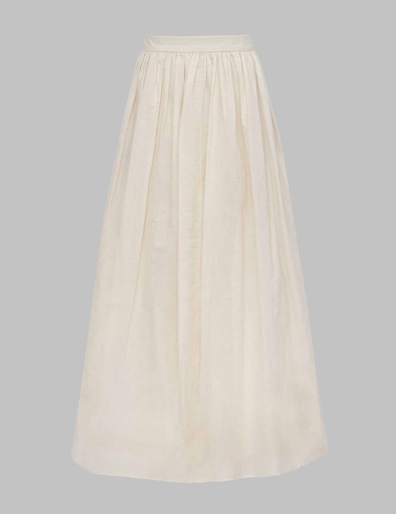  Off White Cotton A-Line Skirt 