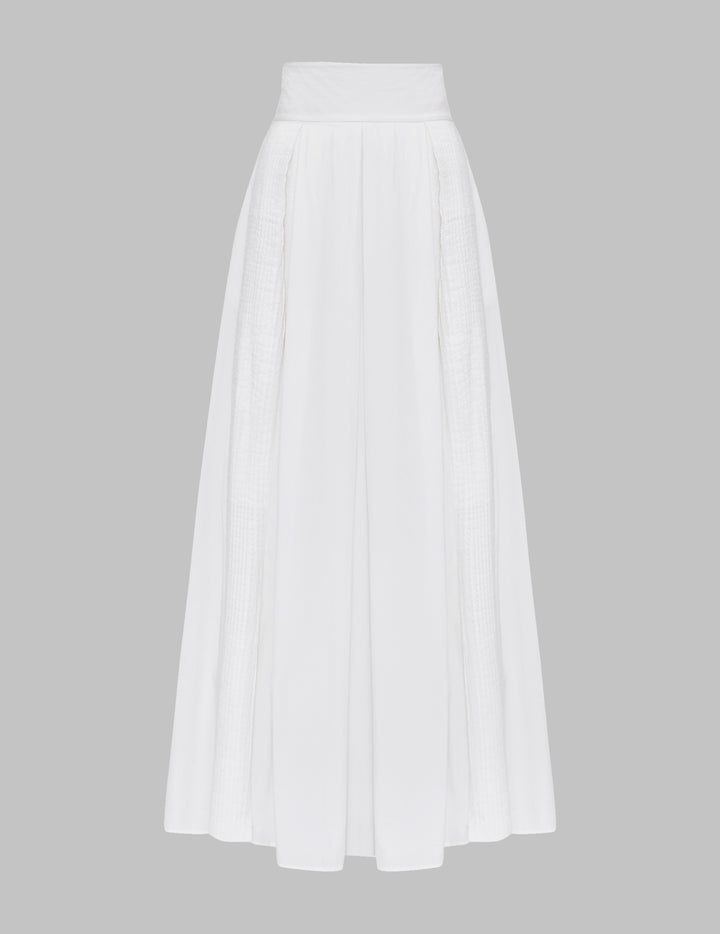 White Cotton Roma Maxi Skirt