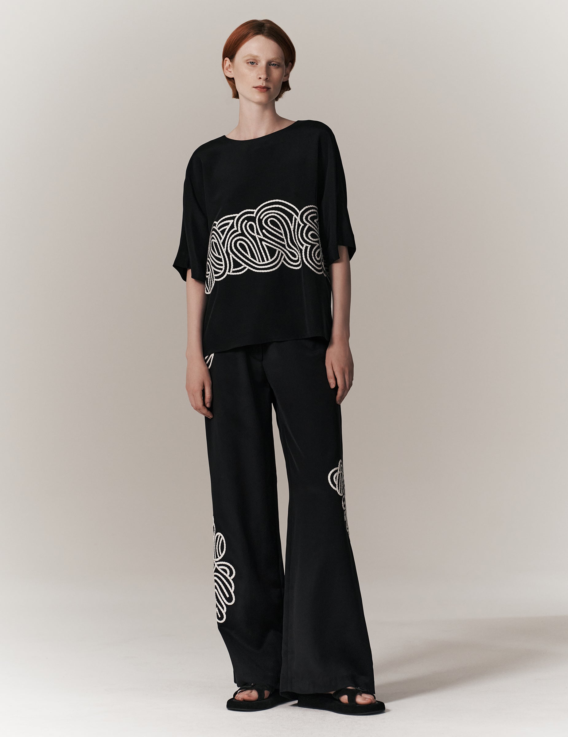Crepe Drawstring Wide Leg Trousers  MS Collection  MS
