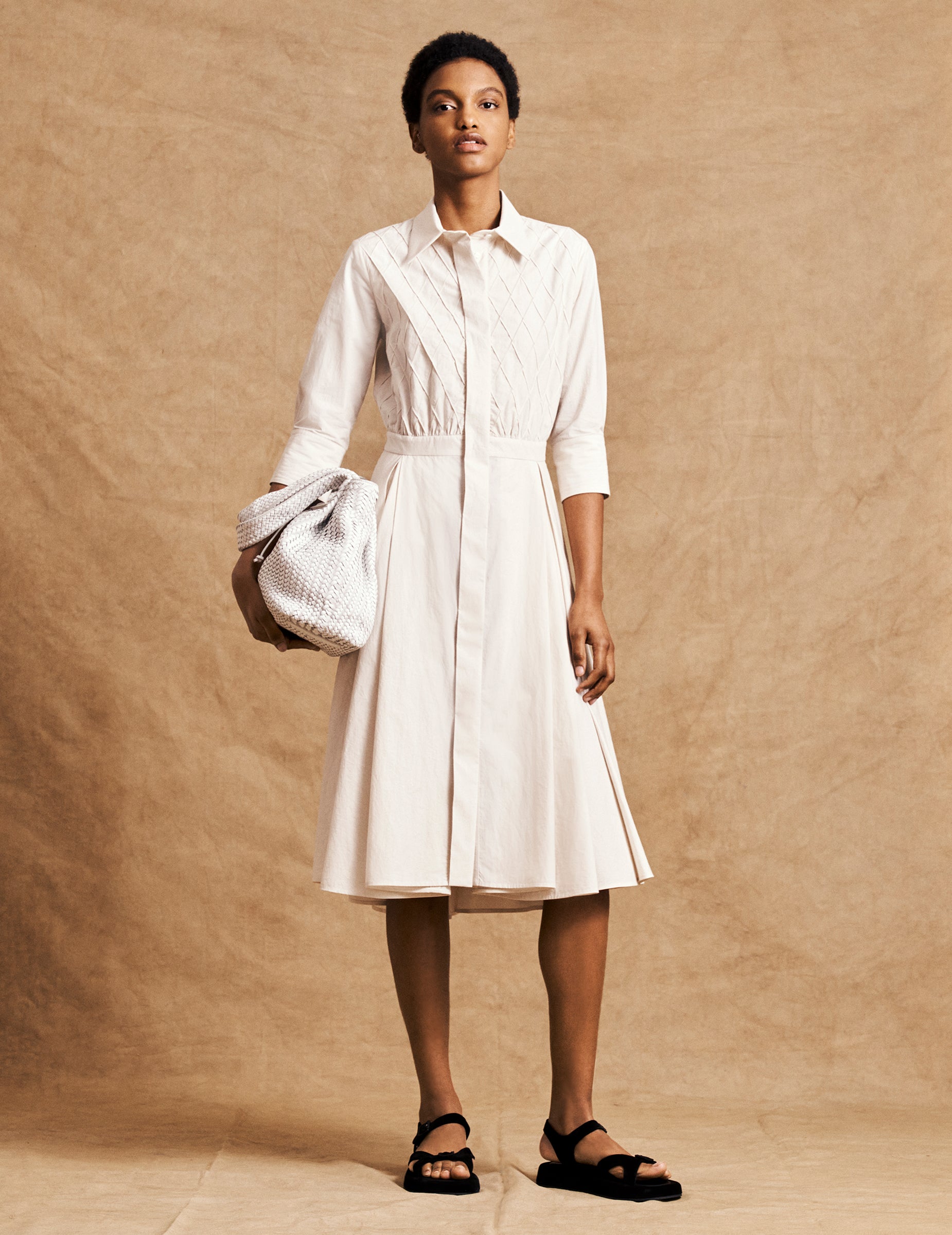 Designer white hot sale midi dress