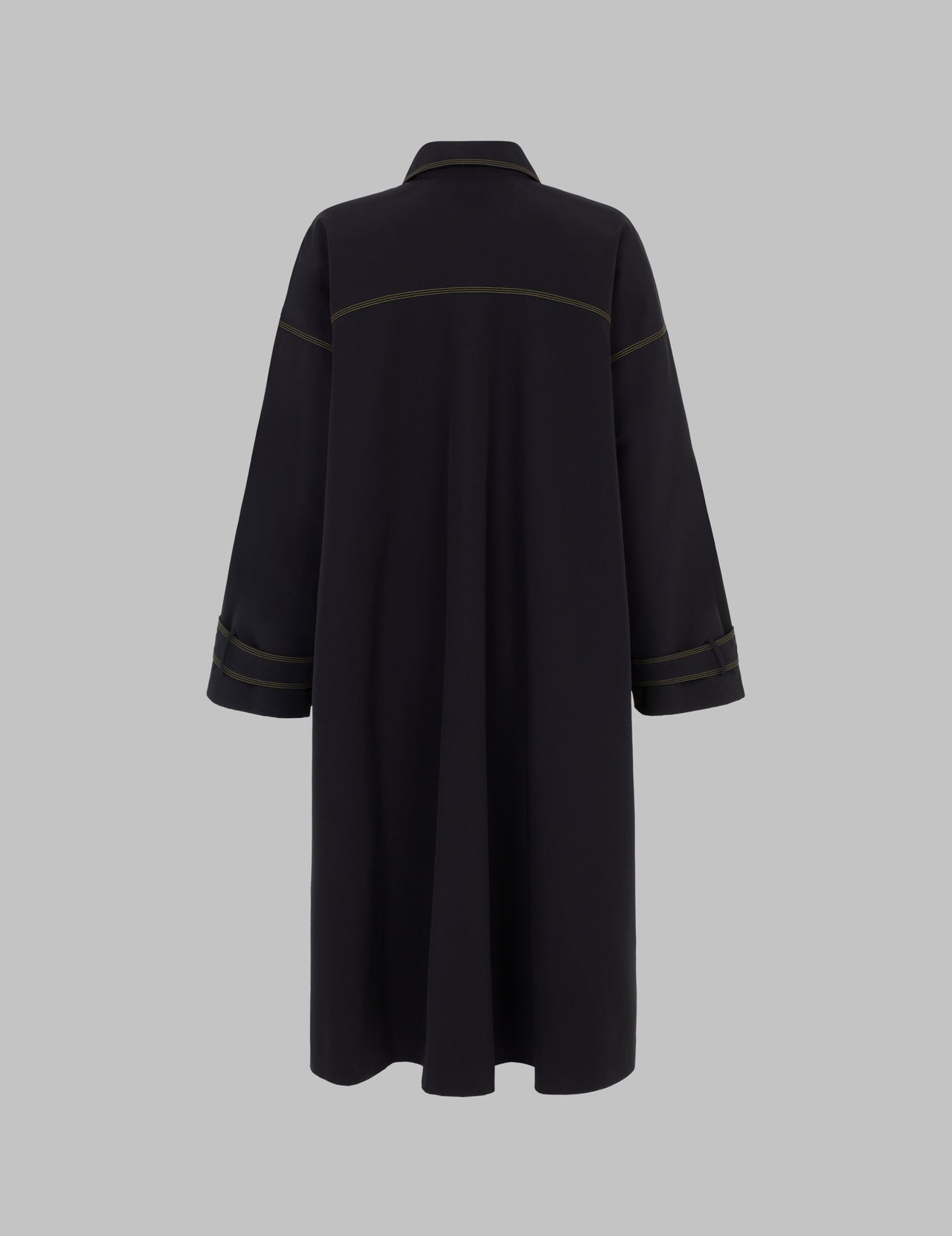  Midnight Black Organic Cotton and Recycled Polyester Duster Coat 