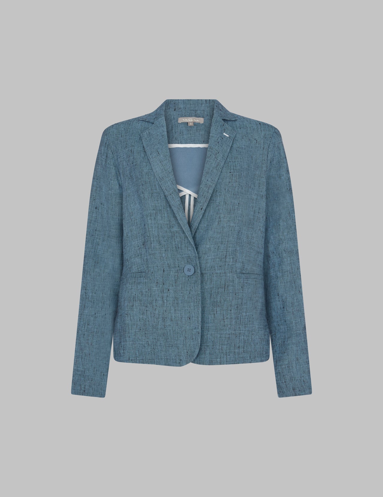 Blue Linen Deconstructed Piccolo Jacket | Varana 