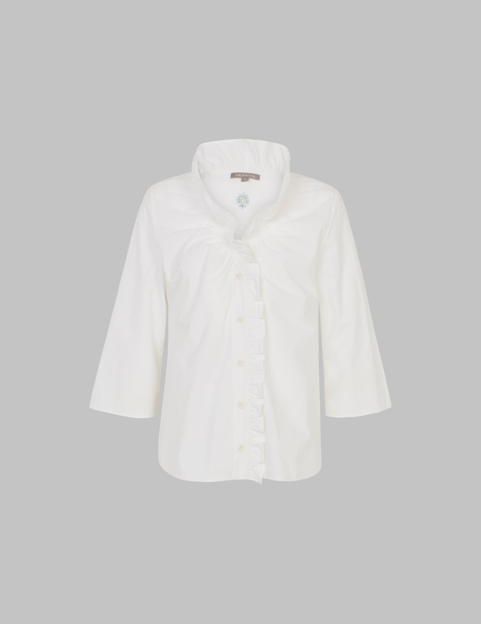 White Crush Cotton V-Neck Shirt | Eco-Friendly Women's Blouse