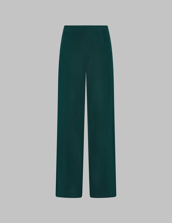 Green Jersey Nadia Trouser With Thin Waistband