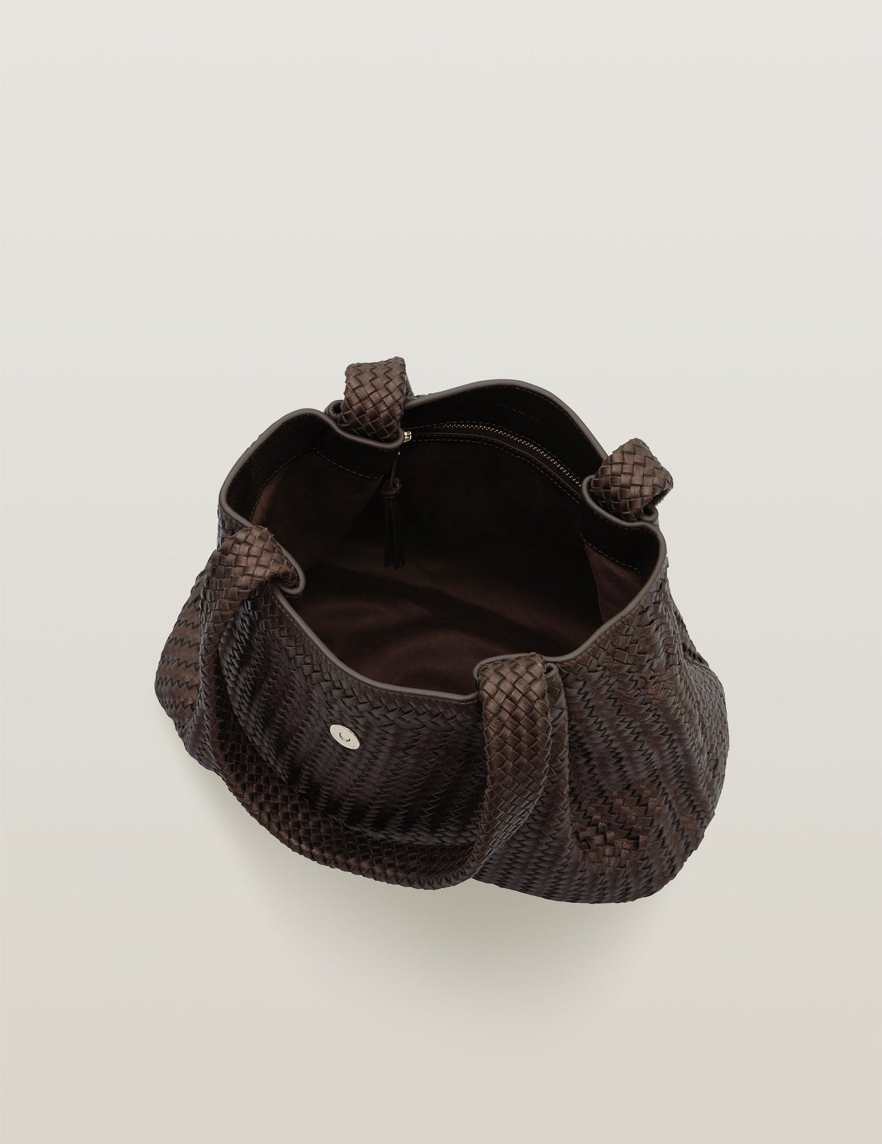  Metallic Brown Handwoven Large Leather Hobo Bag 