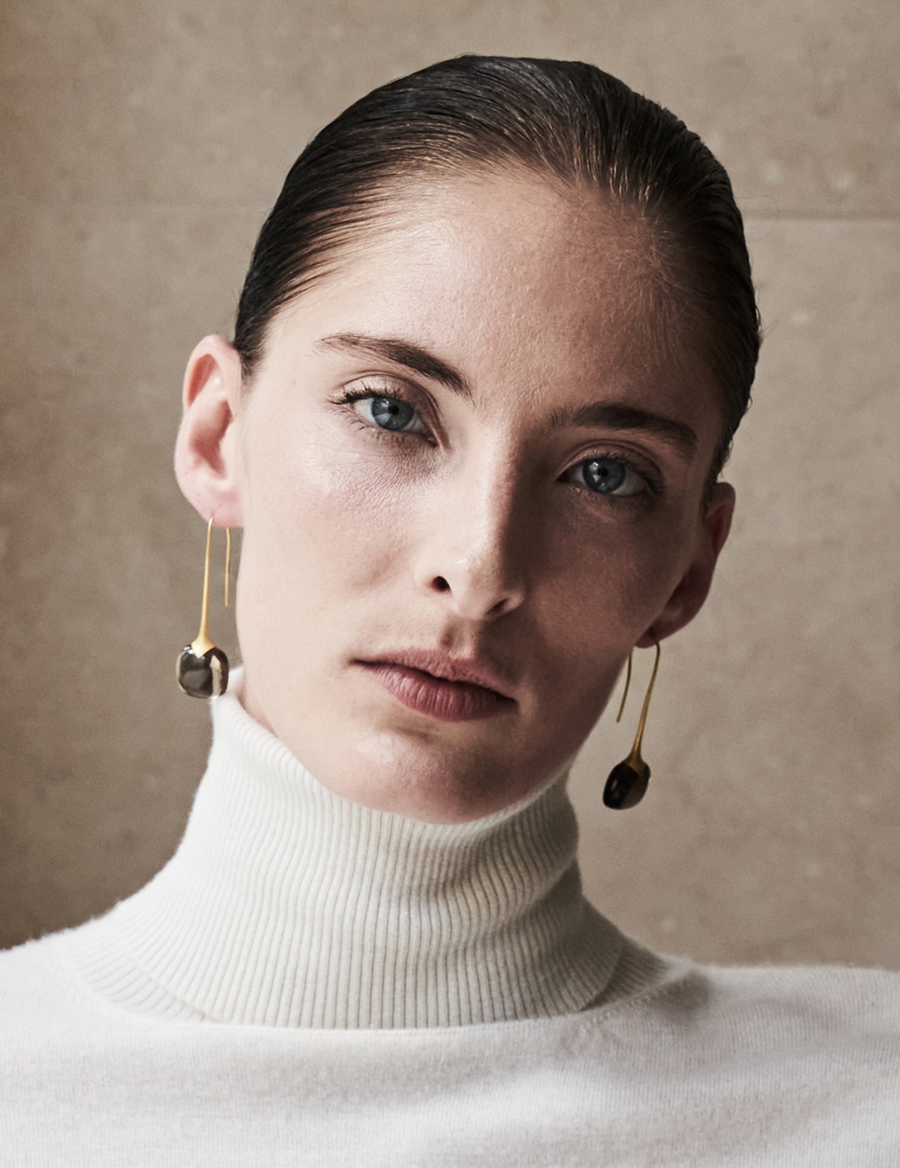  18k Gold Smoky Quartz Drop Earrings | Varana 