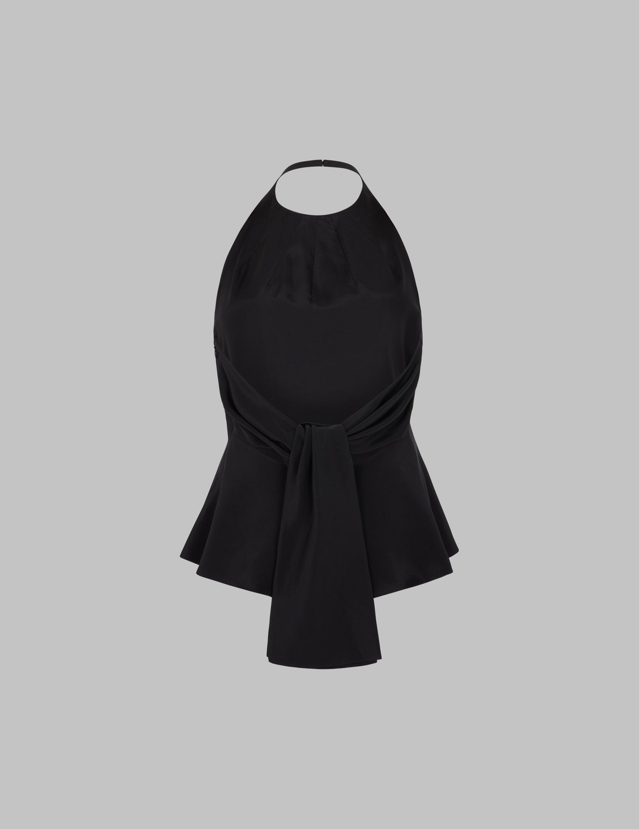  Black Silk Crepe Halterneck Top | Varana 