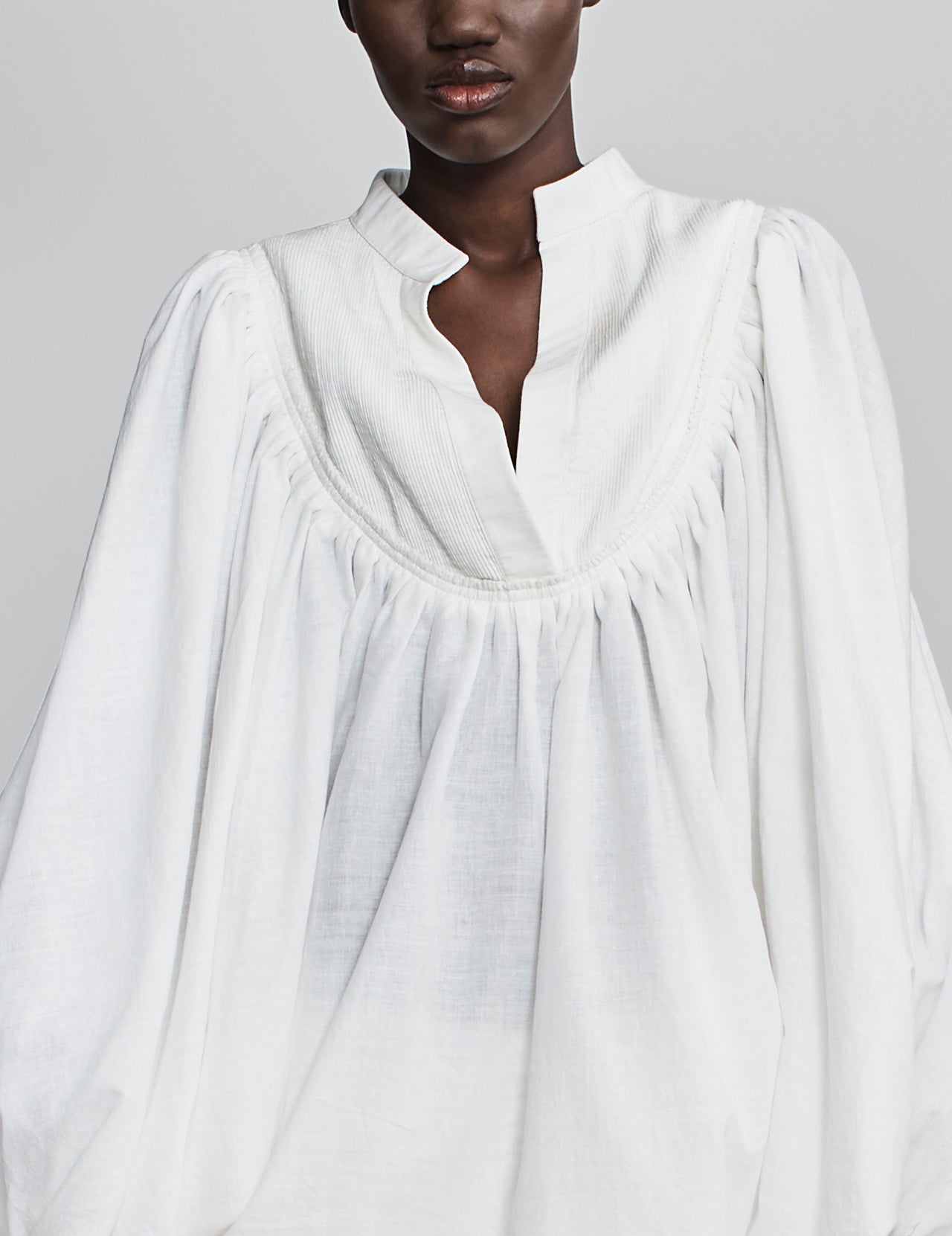  White Khadi Cotton Oversized Blouse 