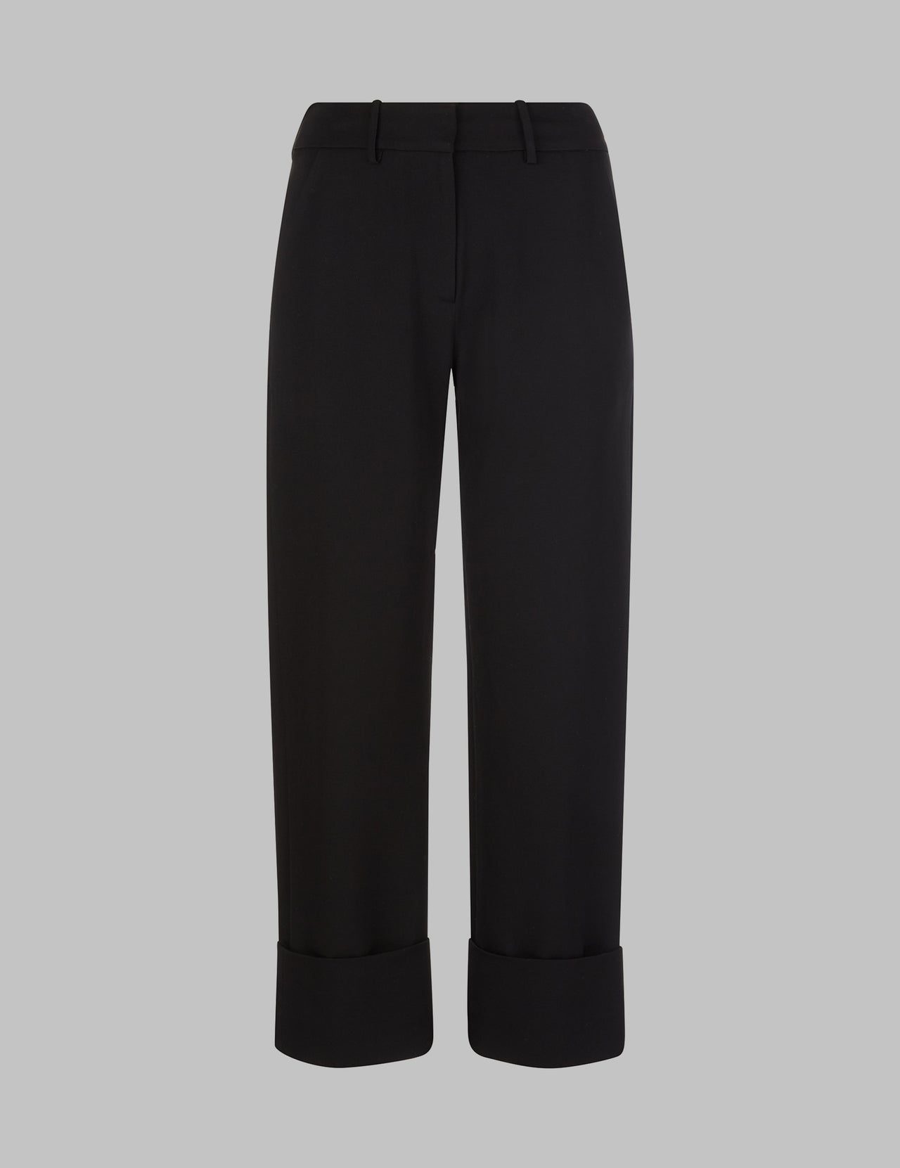  Black Straight Leg Trousers with Cuffs 