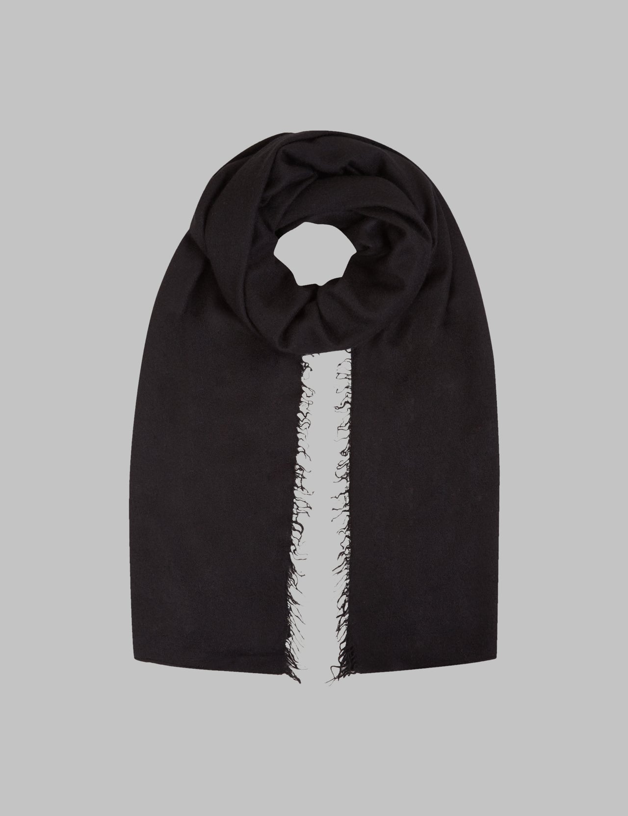 Black Felted Handwoven Cashmere Stole 