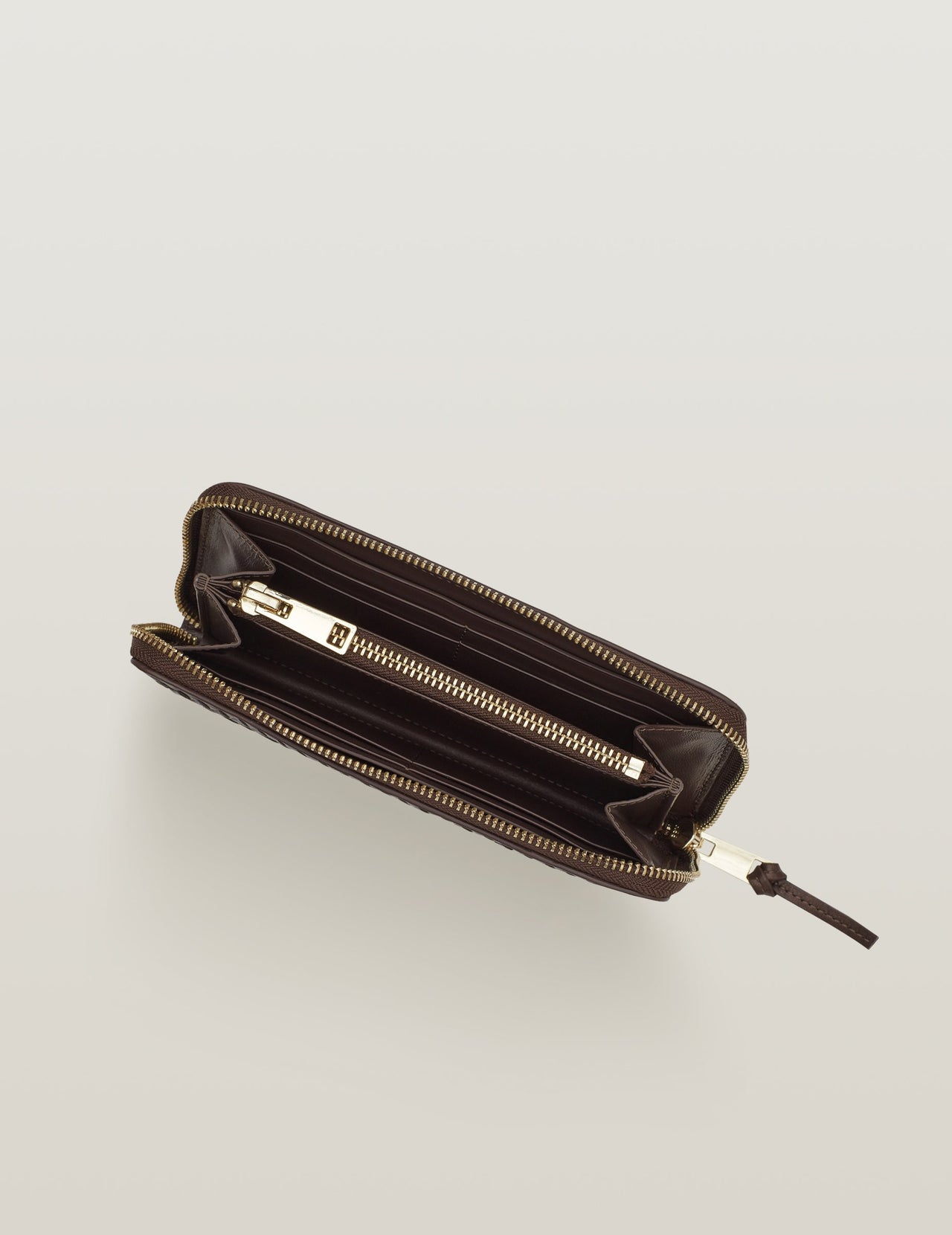  Metallic Brown Handwoven Large Leather Wallet 