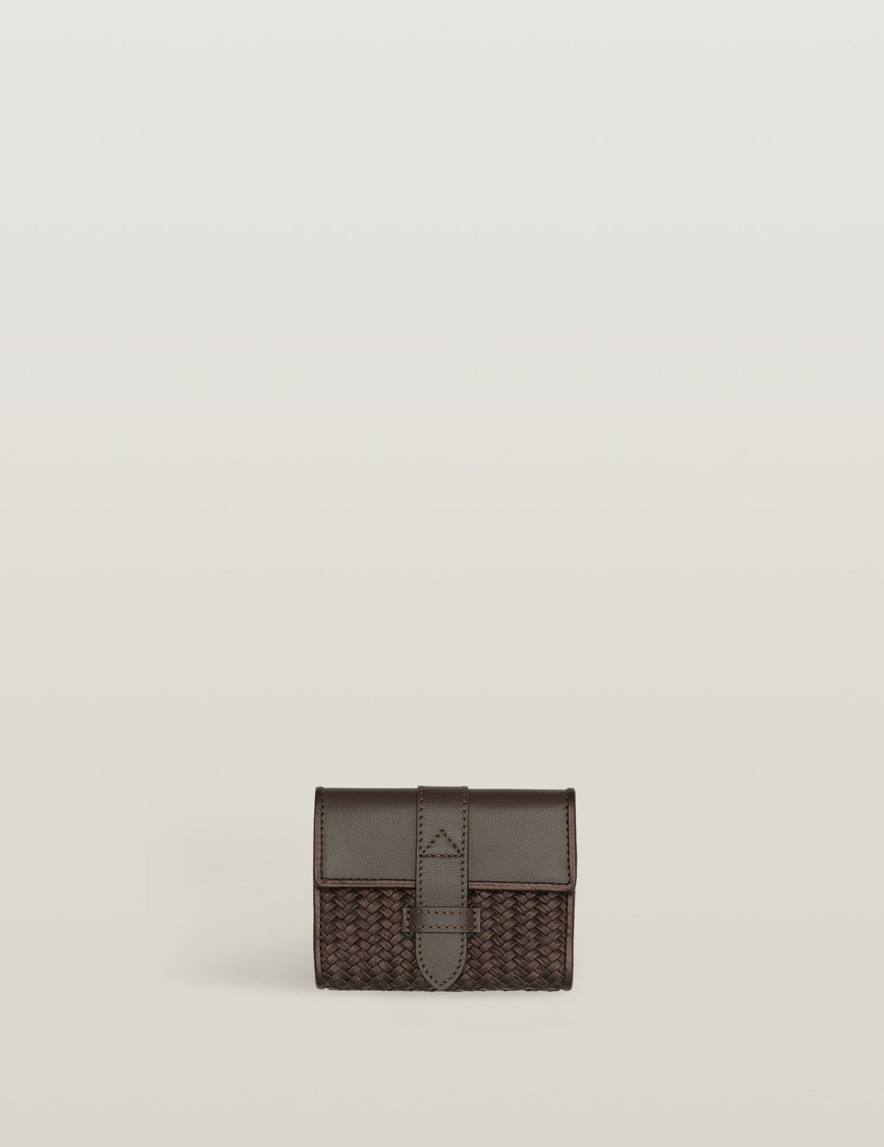  Metallic Brown Handwoven Leather Card Holder | Varana 
