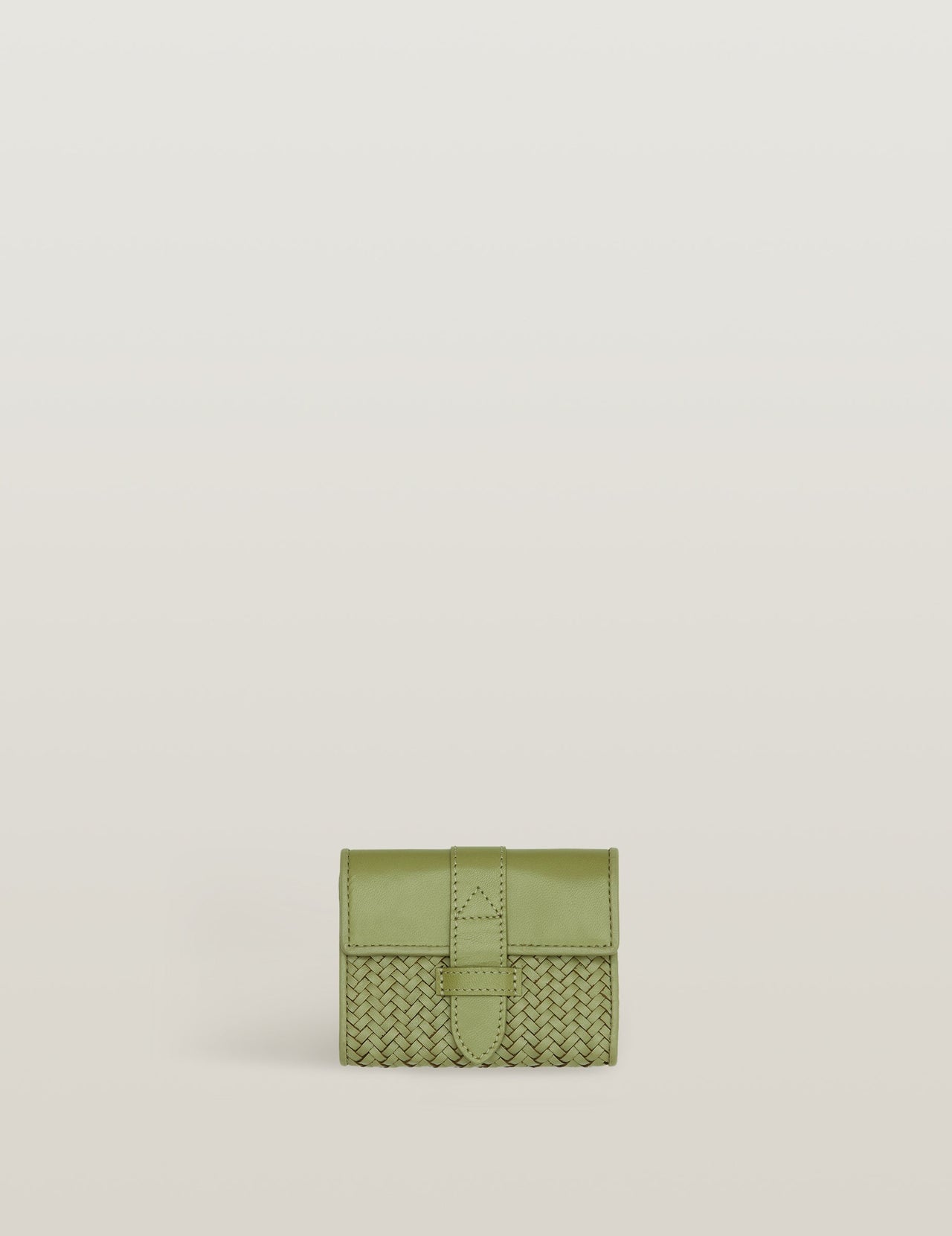  Sage Handwoven Leather Card Holder | Varana 